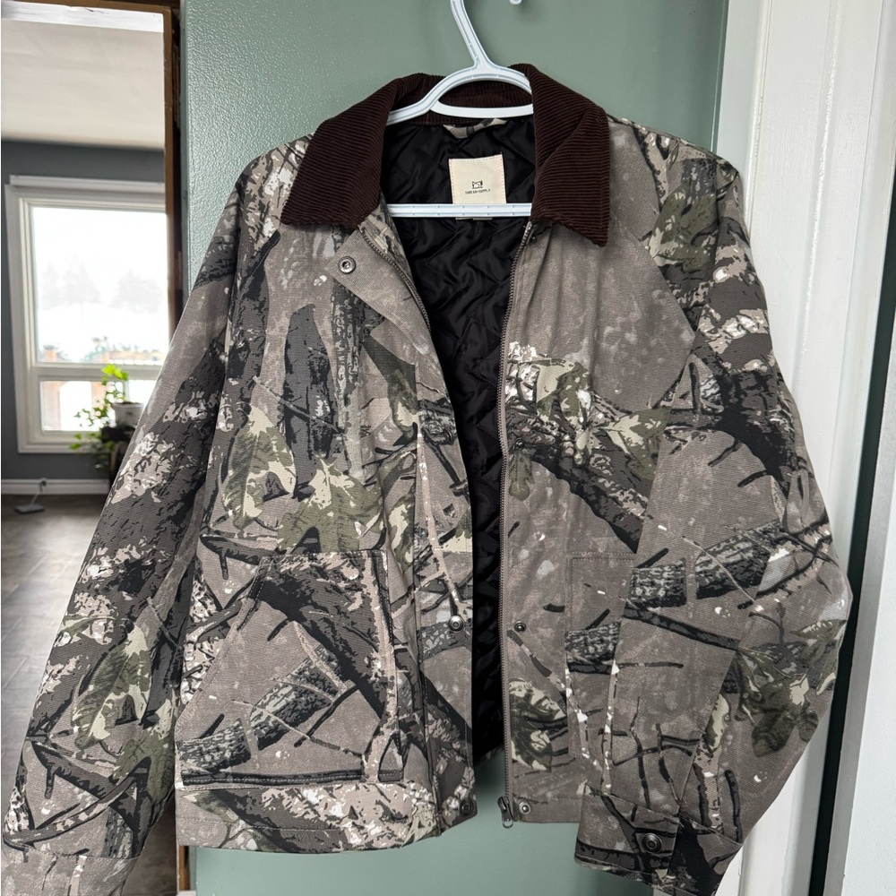 Thread & Supply Camouflage Jacket with Brown Collar